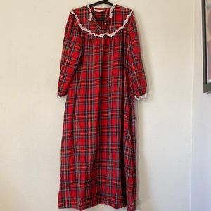 Victoria’s Secret Vintage Flannel Nightgown - Red Plaid - Size L - see descrip